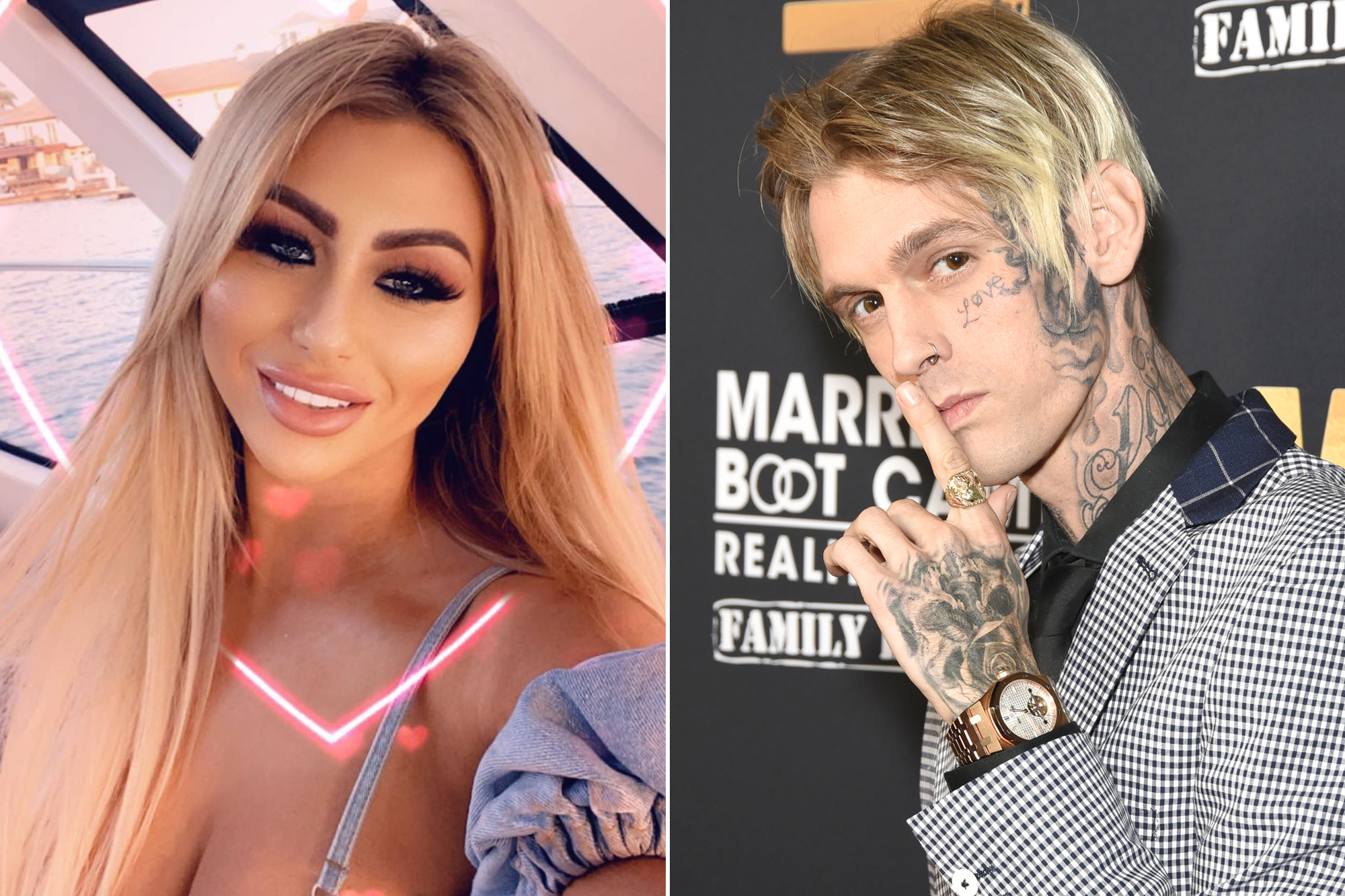 Melanie Martin is in a relationship with Aaron Carter right now. 